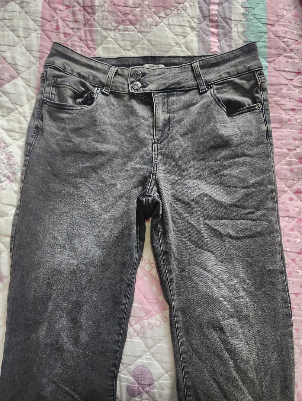 Y2K Low Rise Flared Women’s Black Grey Wash Jeans 2000's